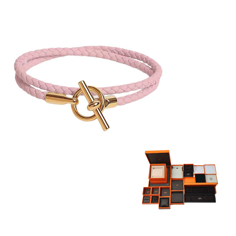 

HERMES Позолоченные, из телячьей кожи, браслеты Women's Rose Cherry Blossom
