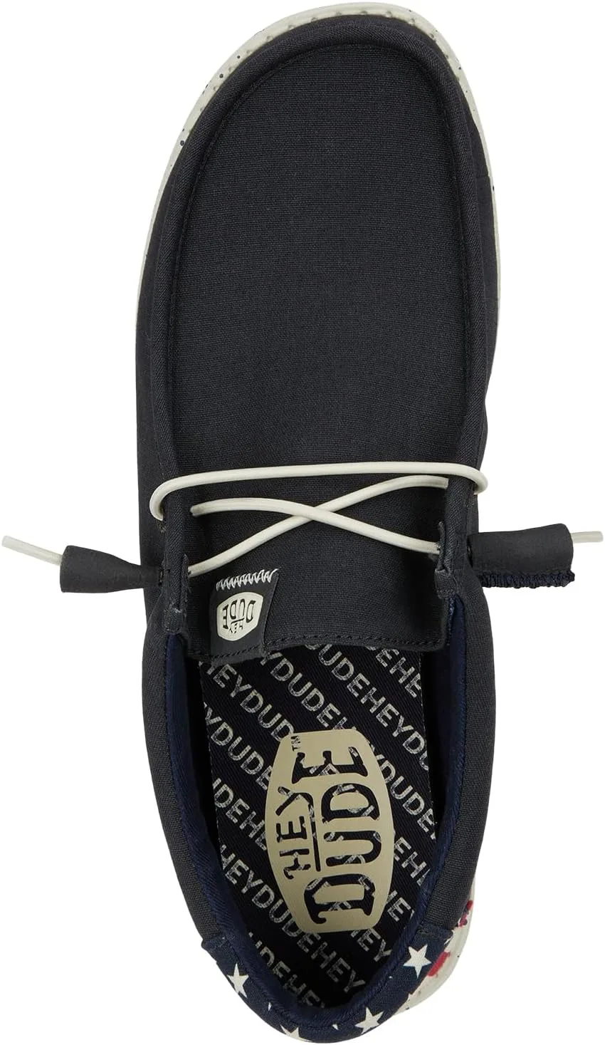 Мужские кроссовки HEYDUDE Wally Americana Off White, белый/темно-синий — фото 2
