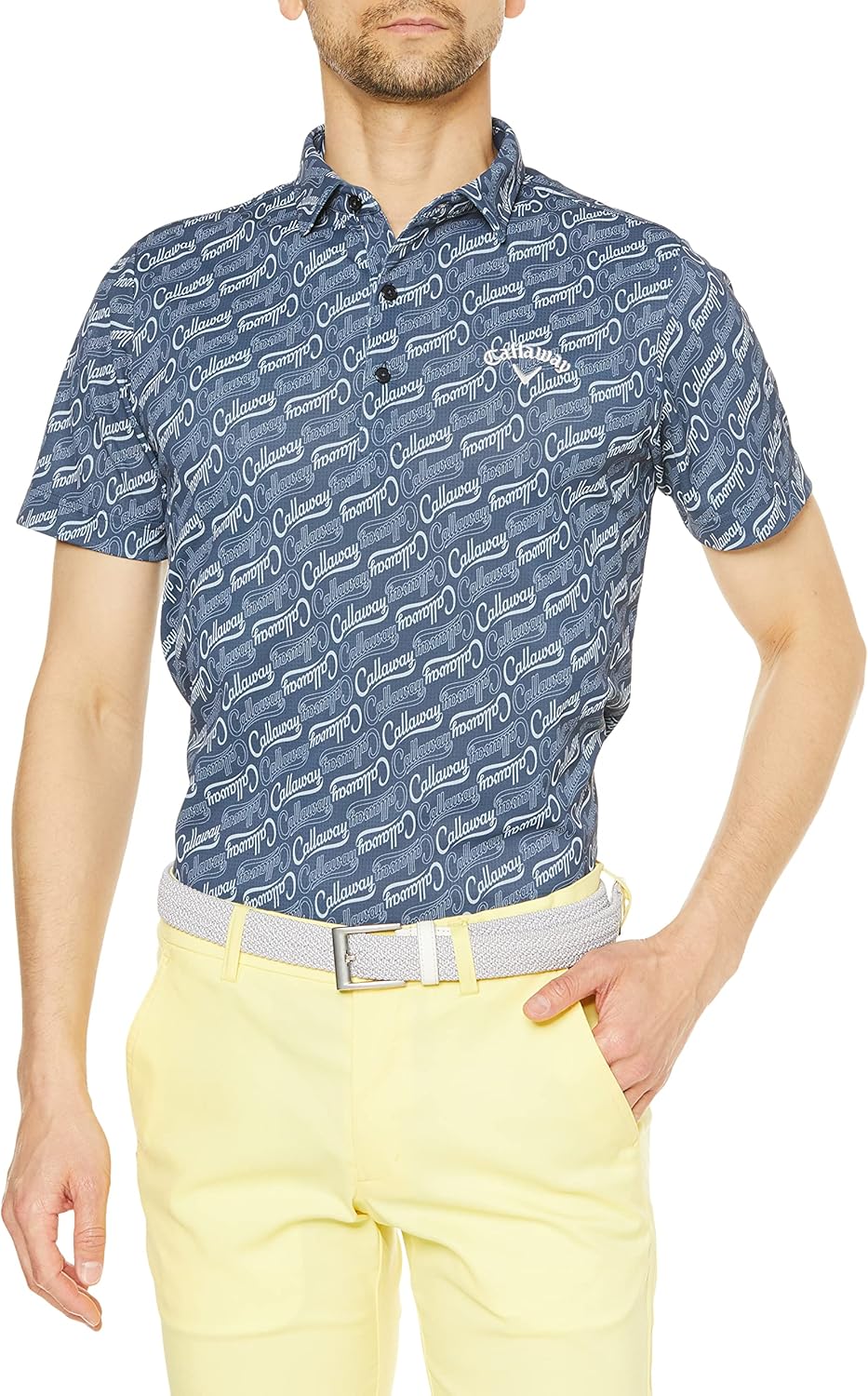 

Мужская поло-рубашка Callaway C23134124 с коротким рукавом (с логотипом, влагоотводящая, быстросохнущая, антибактериальная), для гольфа, темно-синий