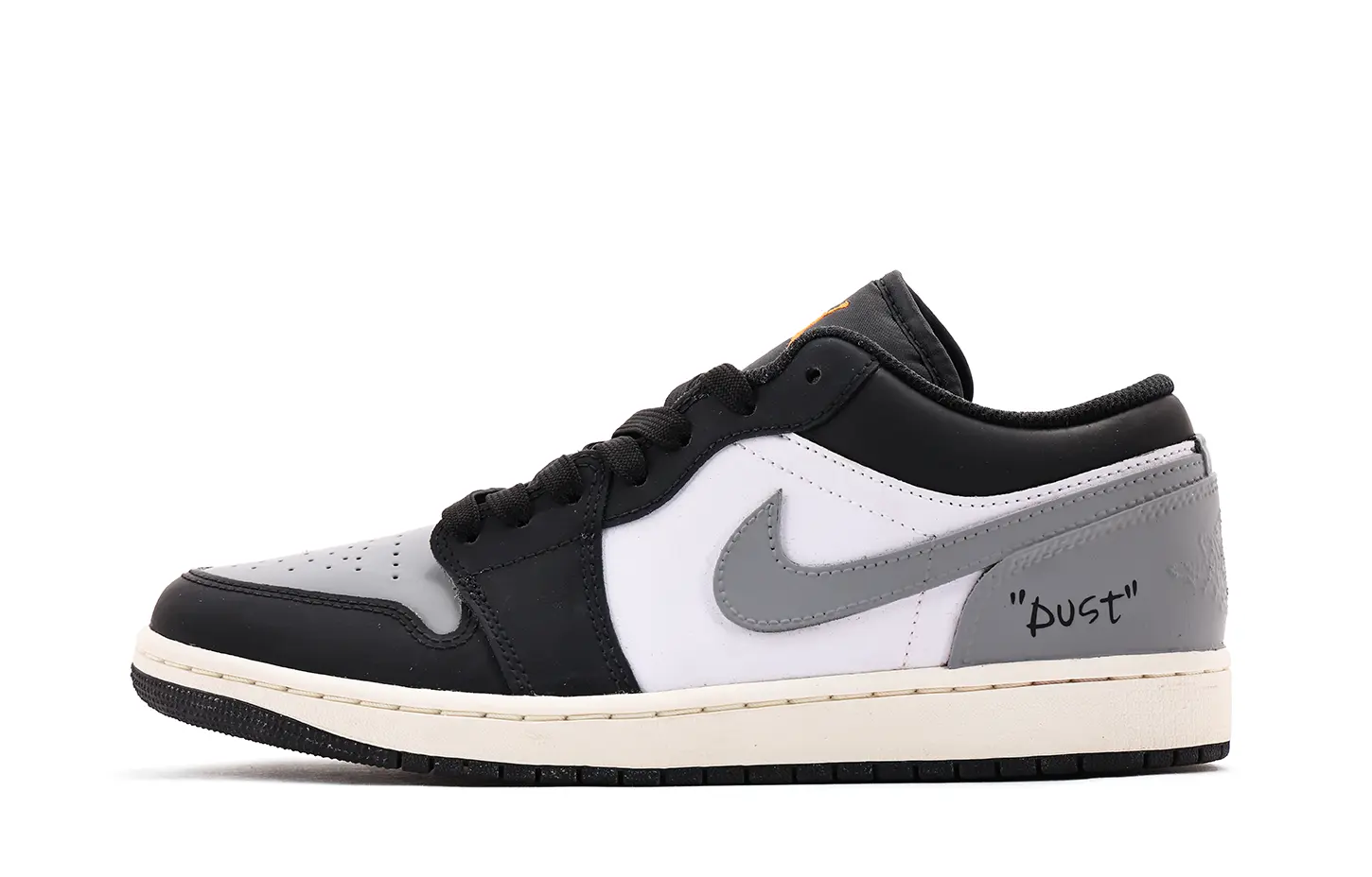 

Jordan Кроссовки Air 1 с кожаной амортизацией, износостойкие, низкие, винтажные, баскетбольные, унисекс, черный и серый