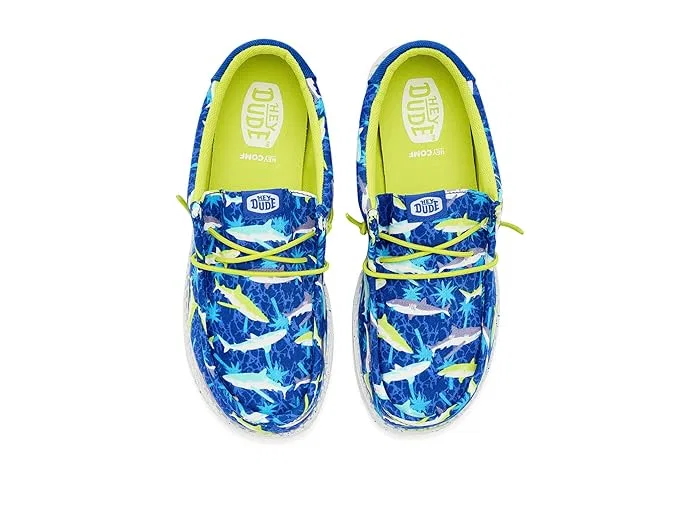 Кроссовки с принтом Wally Hey Dude Kids, Blue/Multi — фото 3