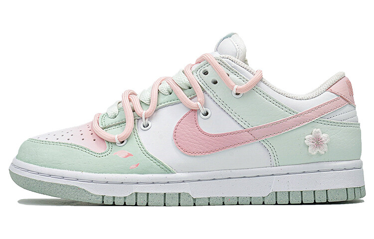 

Кроссовки Nike Dunk Skateboard Shoes Women's Low-Top Green/Pink White