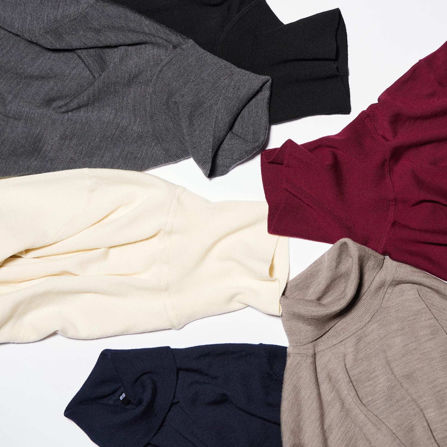 Водолазка Uniqlo мужская из шерсти мериноса, оливковый — фото 3