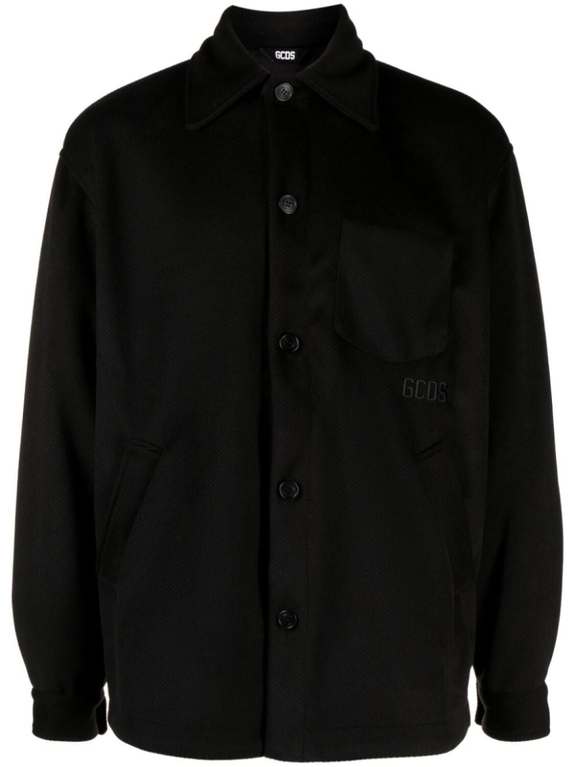 

Gcds logo-embroidered button-up jacket, черный