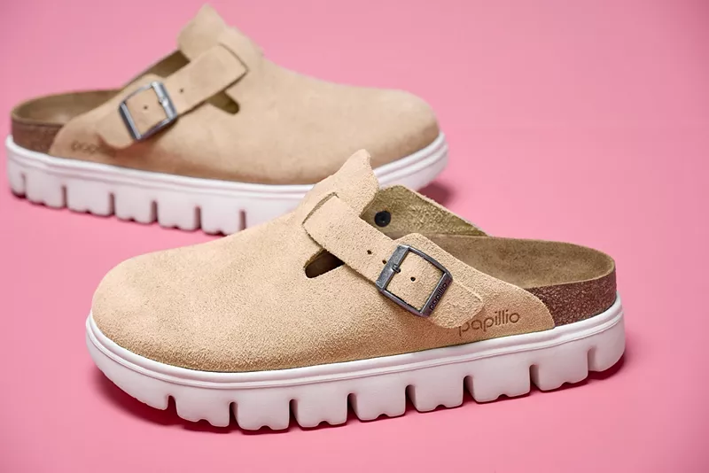 Женские массивные бостонские сабо Papillio от Birkenstock, цвет Sand — фото 2