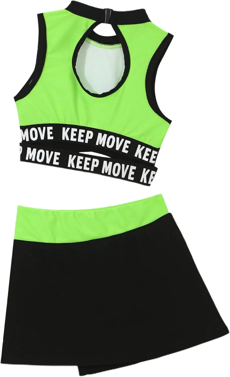 Спортивный комплект из топа и шорт, Loloda, цвет B&fluorescent_green — фото 4