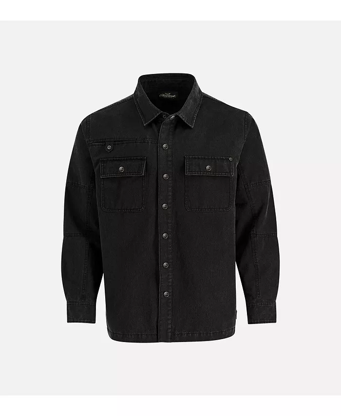 

Мужская куртка-рубашка из замши на кнопках Thorogood, черный