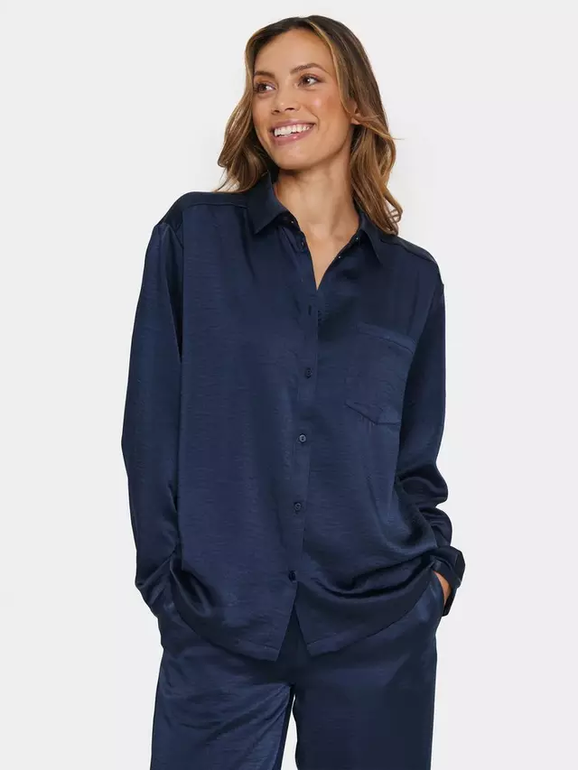 

Рубашка Saint Tropez Dinne Satin, цвет night/sky
