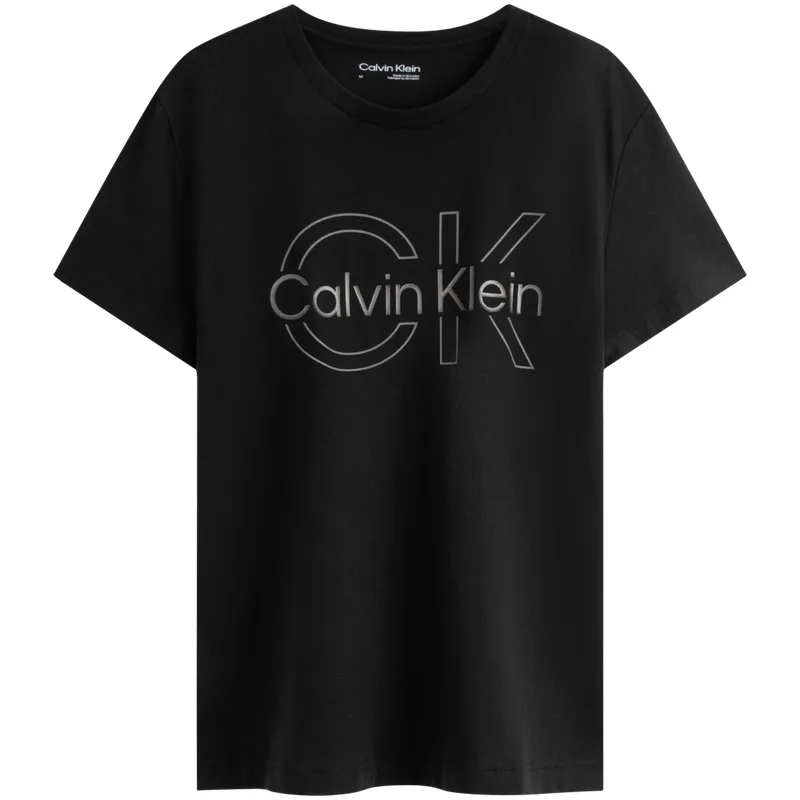 Футболка мужская с круглым вырезом умеренного прямого кроя Calvin Klein, YAA-Moon White — фото 3