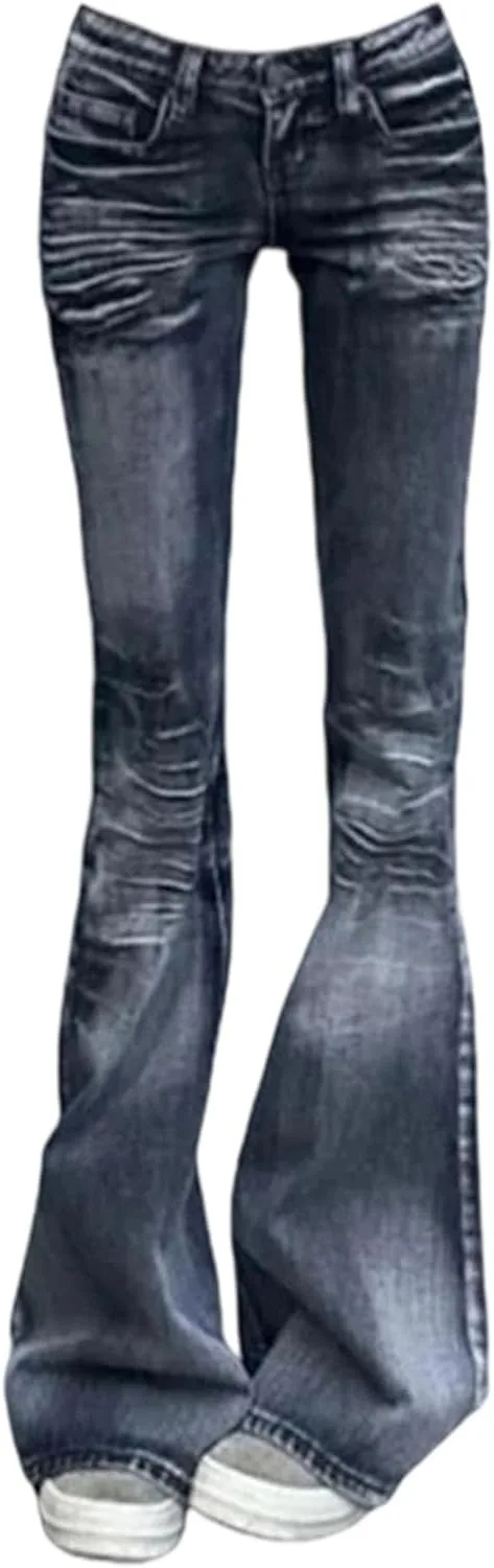 

Женские джинсы Low Rise Slim Fit Flare с карманами и застежкой-молнией