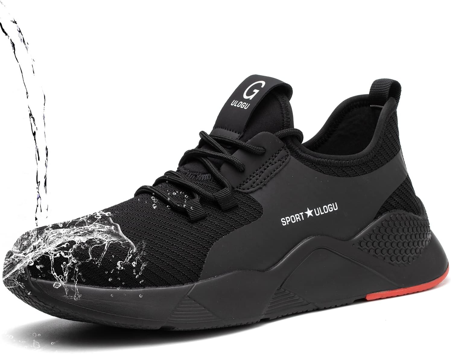 

Кроссовки ulogu с металлическим носком для мужчин и женщинВодонепроницаемые легкие туфли для кровлиЗащитная промышленная обувь, черный
