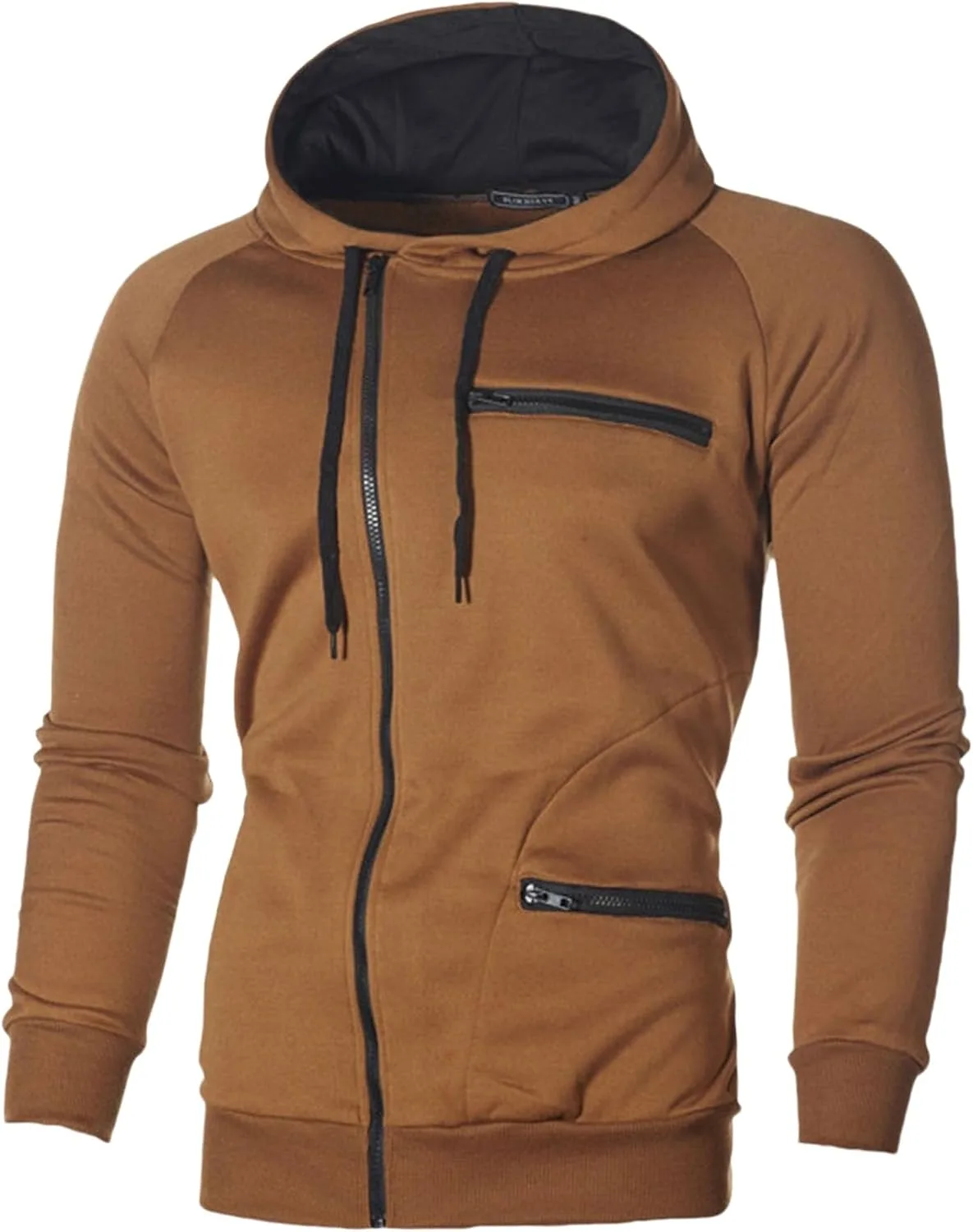 

Wankang мужская худи на молнии с капюшоном, Slim Fit, легкая