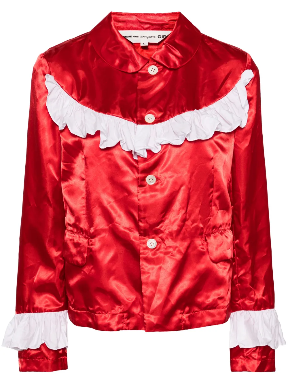 

Атласный жакет с оборками Comme Des Garçons Girl, красный