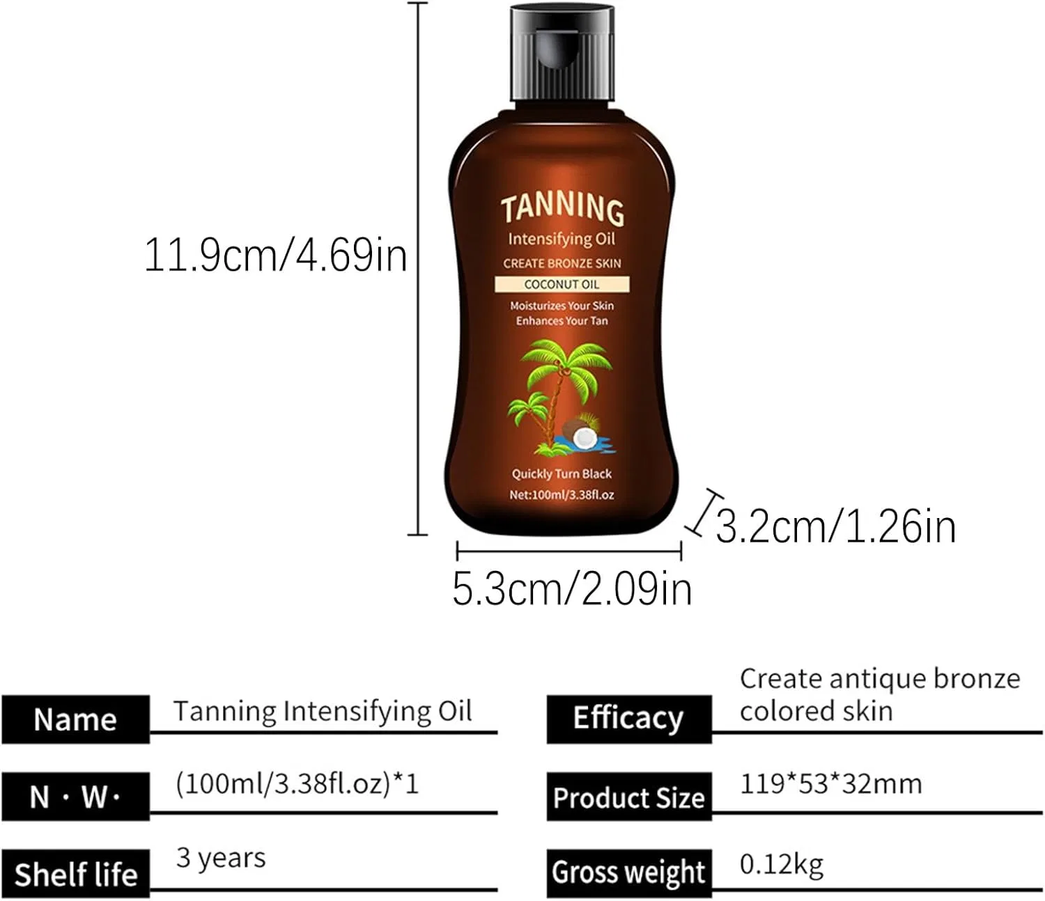 Масло для загара Темный лосьон для тела Self Tanning Oil 100 мл Generic — фото 3
