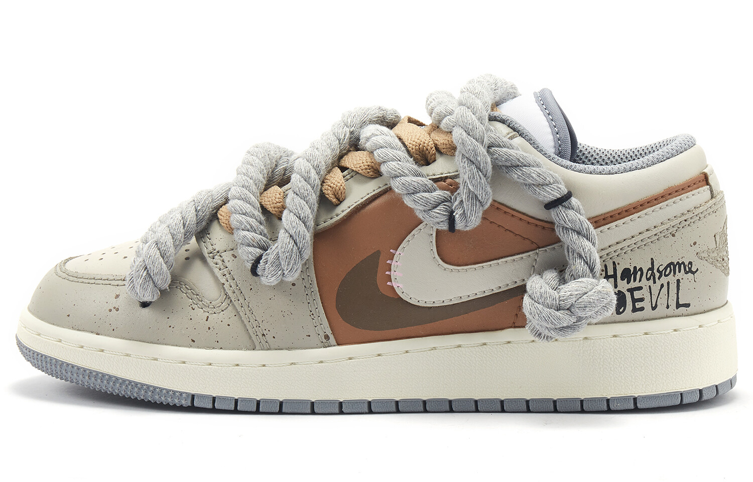 

Кроссовки Air Jordan 1 Vintage Basketball Shoes Women's Low-Top Gray \ Brown