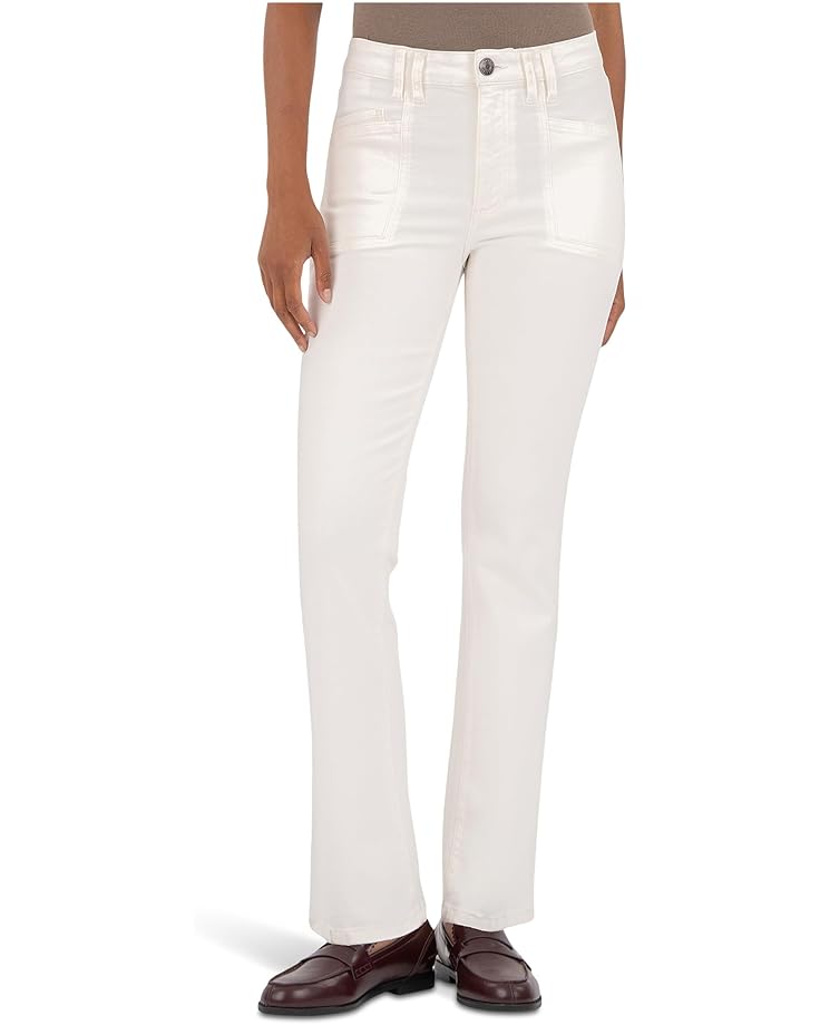 

Женские джинсы KUT from the Kloth Kelsey высокие с расклешенными штанинами и накладными карманами цвета cream