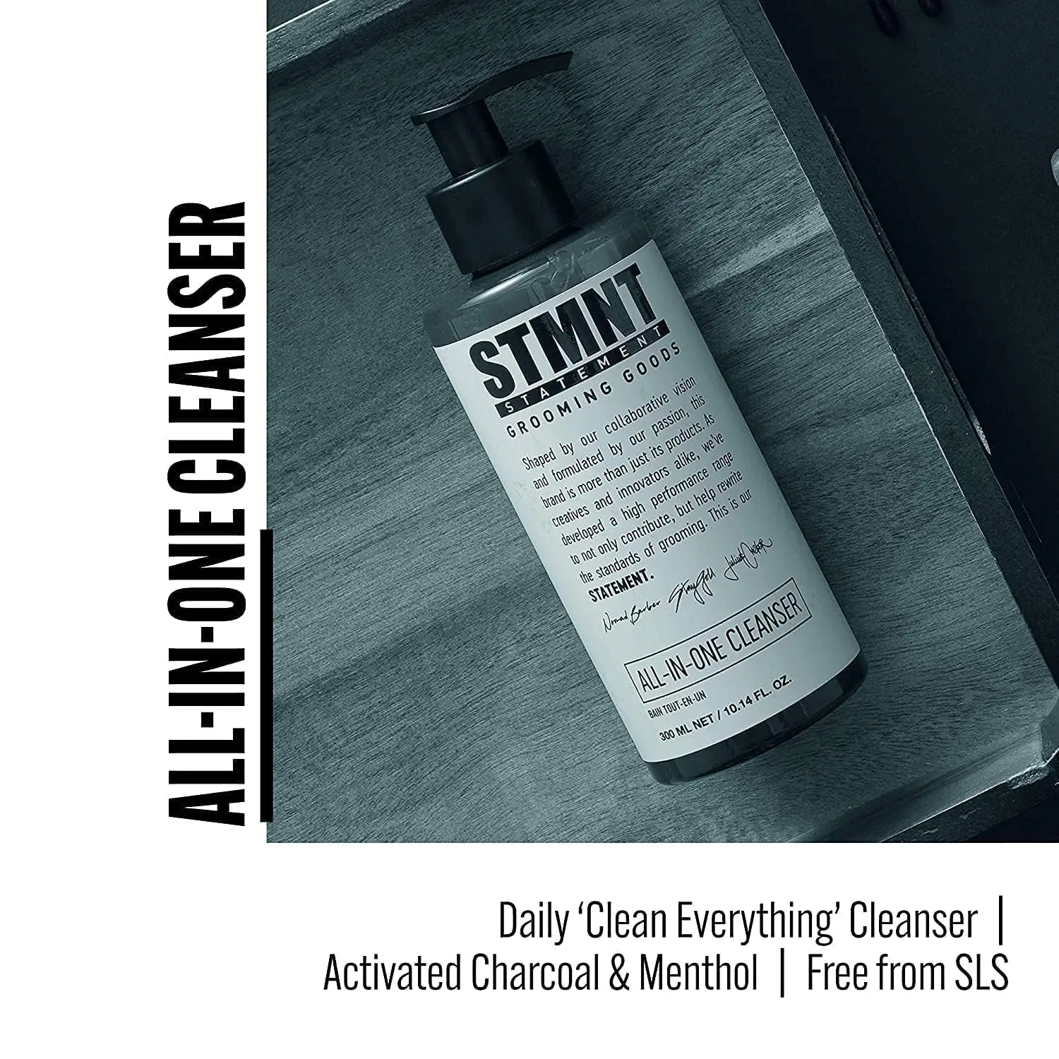 STMNT Grooming Goods Универсальное средство для ежедневного умывания | Без сульфатов SLS/SLES | Формула с усиленным уходом, активированным углем и ментолом, White — фото 2