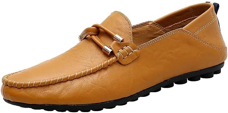 Лоферы мужские JIADELI Light Weight Vegan Leather, желто-коричневый — фото 3