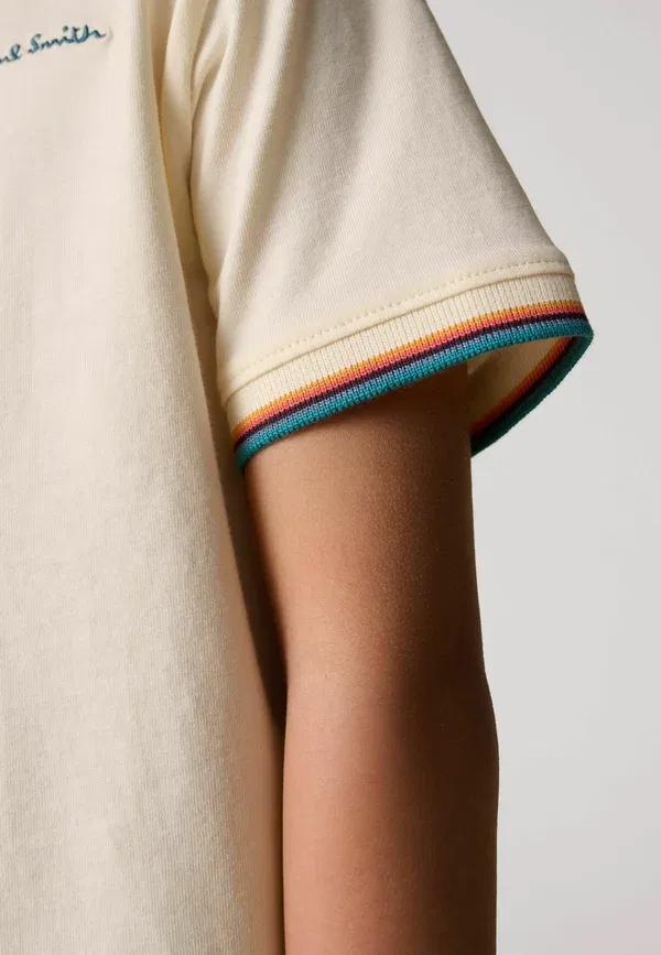 Поло с коротким рукавом и четверть-застежкой Paul Smith Junior, белый — фото 4