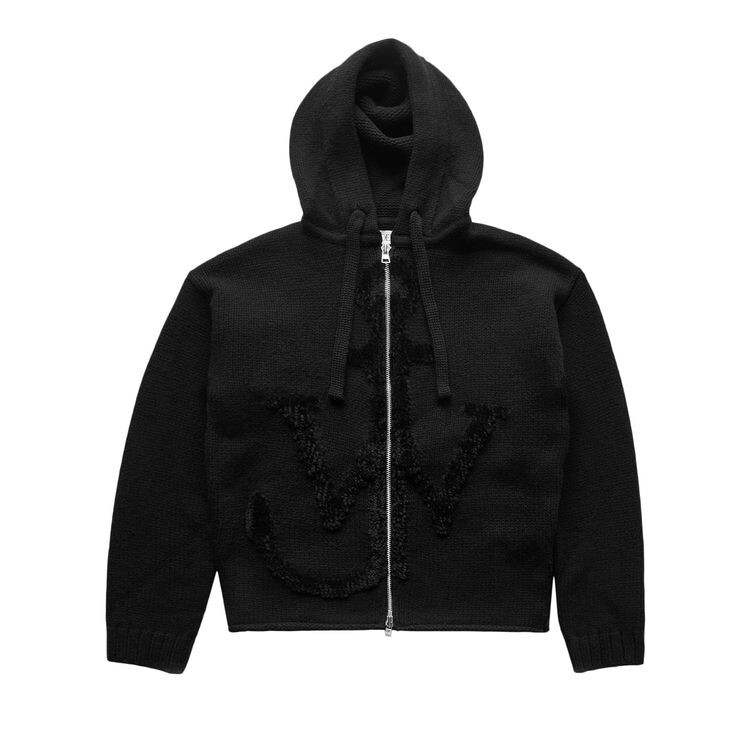 

Худи JW Anderson Zip Through Anchor Hoodie Black, черный
