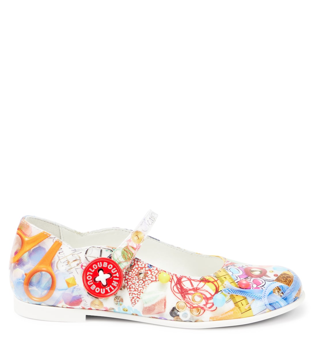 Мэри Джейн из лаковой кожи Melobib Christian Louboutin Kids, Multi/Lin Bianco — фото 4