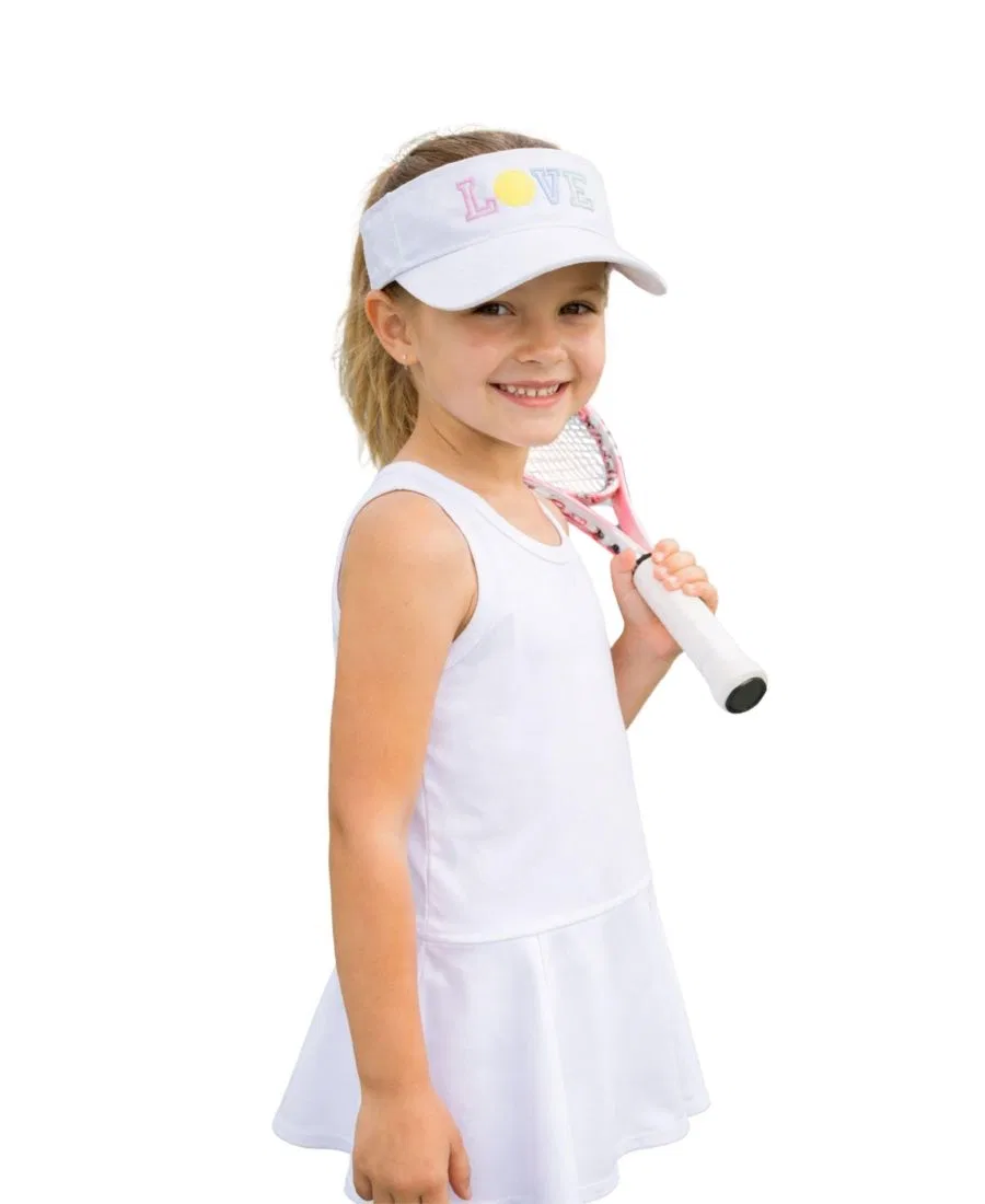 Детский бант и аксессуары для девочек Little/Big Love Tennis Bow Visor Bits & Bows, белый/розовый — фото 3