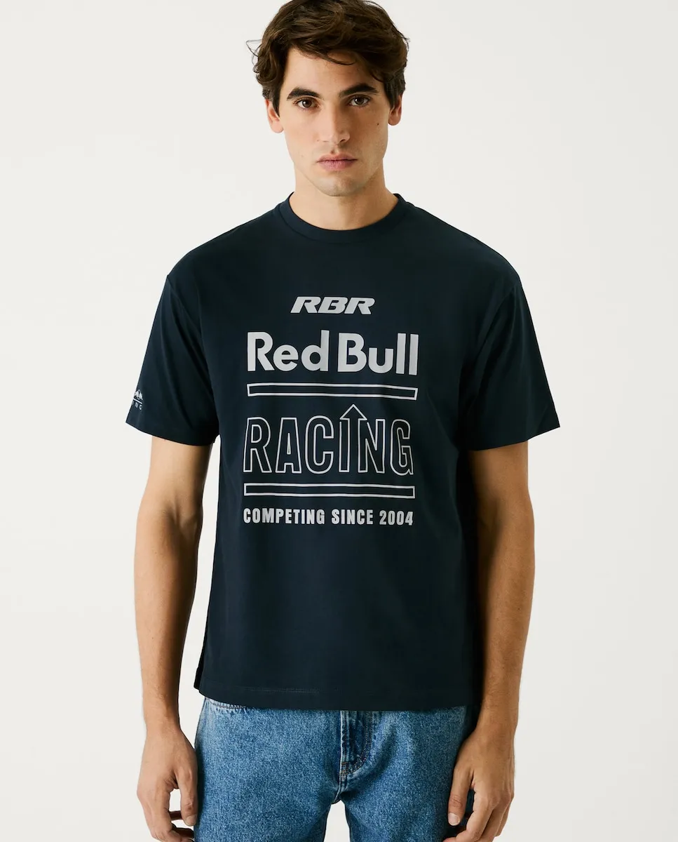 

Мужская футболка с коротким рукавом и крупным принтом Pepe Jeans, тёмно-синий