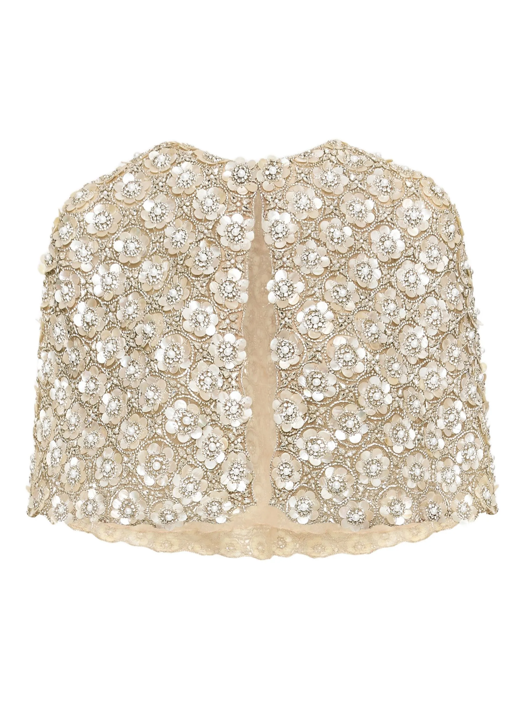 

Кейп с цветочной вышивкой Oscar De La Renta, нейтральный