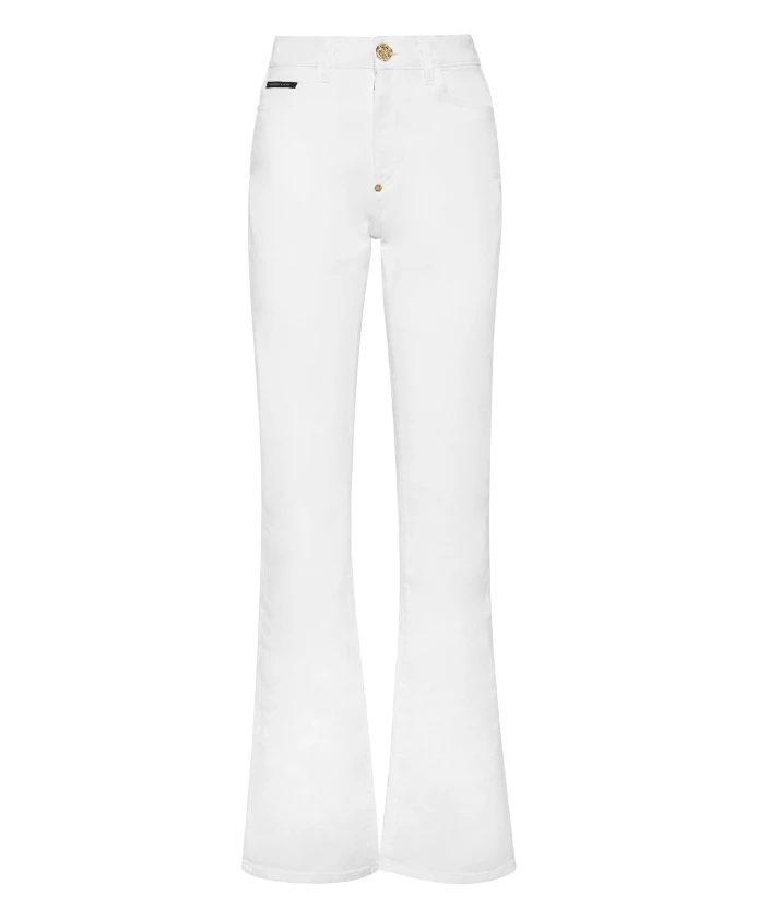 

Джинсы-Клеш с высокой талией Philipp Plein, белый