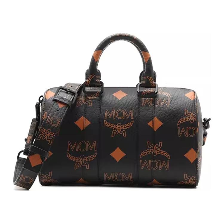 

Aren Coated Canvas Бостонская Сумка Через Плечо Маленького Размера Женская Черная MCM