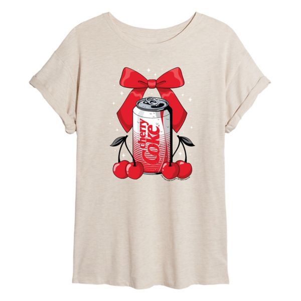 

Футболка оверсайз с бантом и принтом Coca-Cola Cherry для подростков Licensed Character, белый