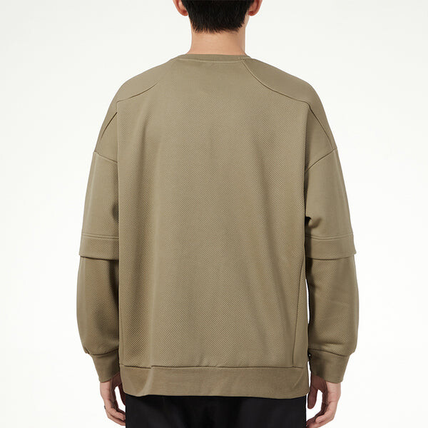 Толстовка Men's adidas Contrasting Colors Pocket Sports Round Neck Pullover Military Green, зеленый — фото 4