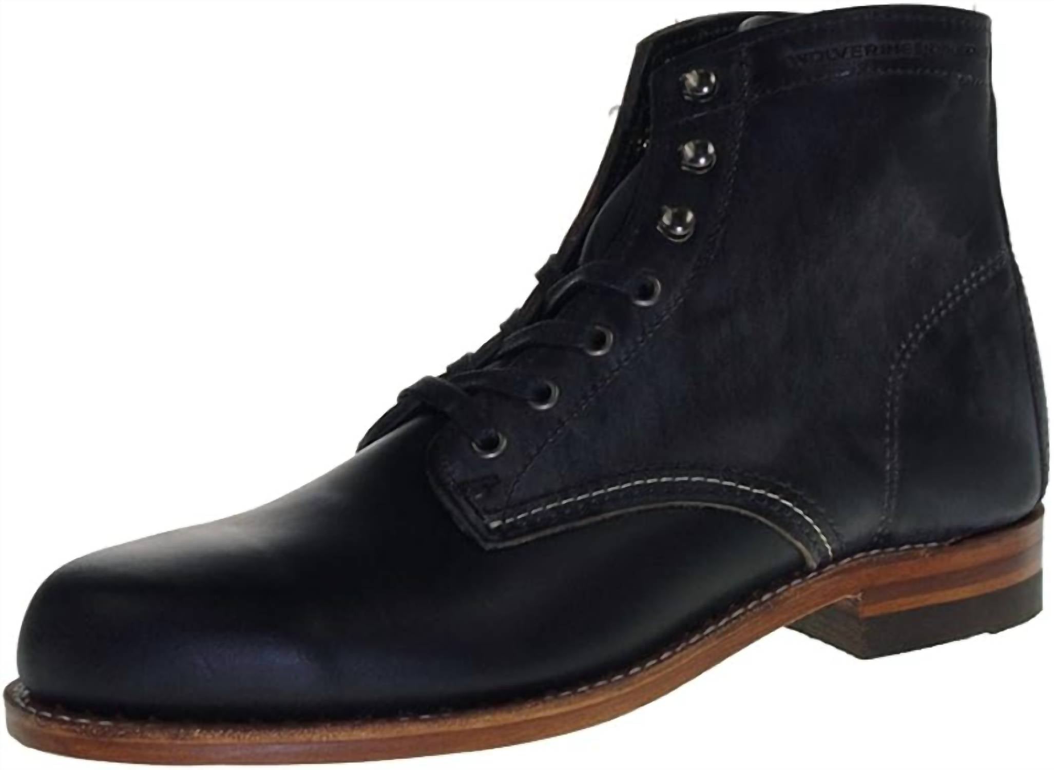 

Мужские оригинальные ботинки Heritage Plain-Toe из черной кожи Wolverine