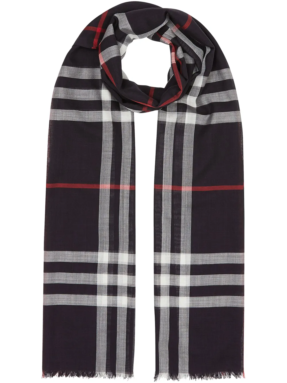 

Легкий шарф в клетку BURBERRY, коричневый