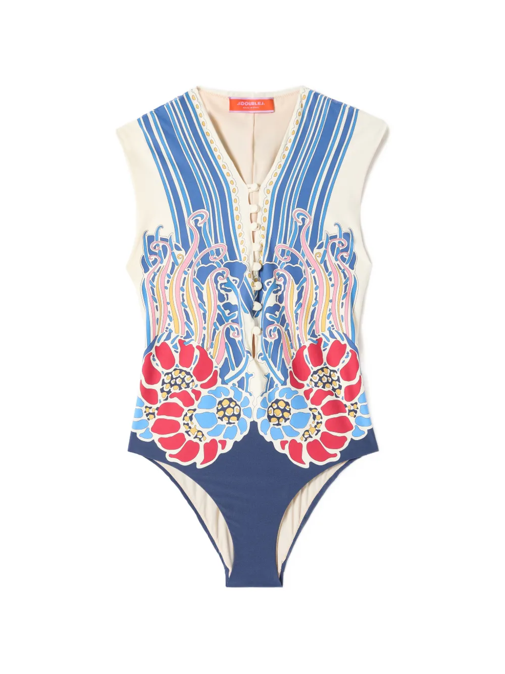 

Купальник с цветочным принтом La Doublej, бежевый