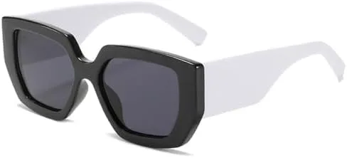 

Солнцезащитные очки в стиле стимпанк квадратной формы для женщин и мужчин, разноцветные, модные, большие, с защитой от УФ-излучения UV400 MTZJH, C6blackwhite-black