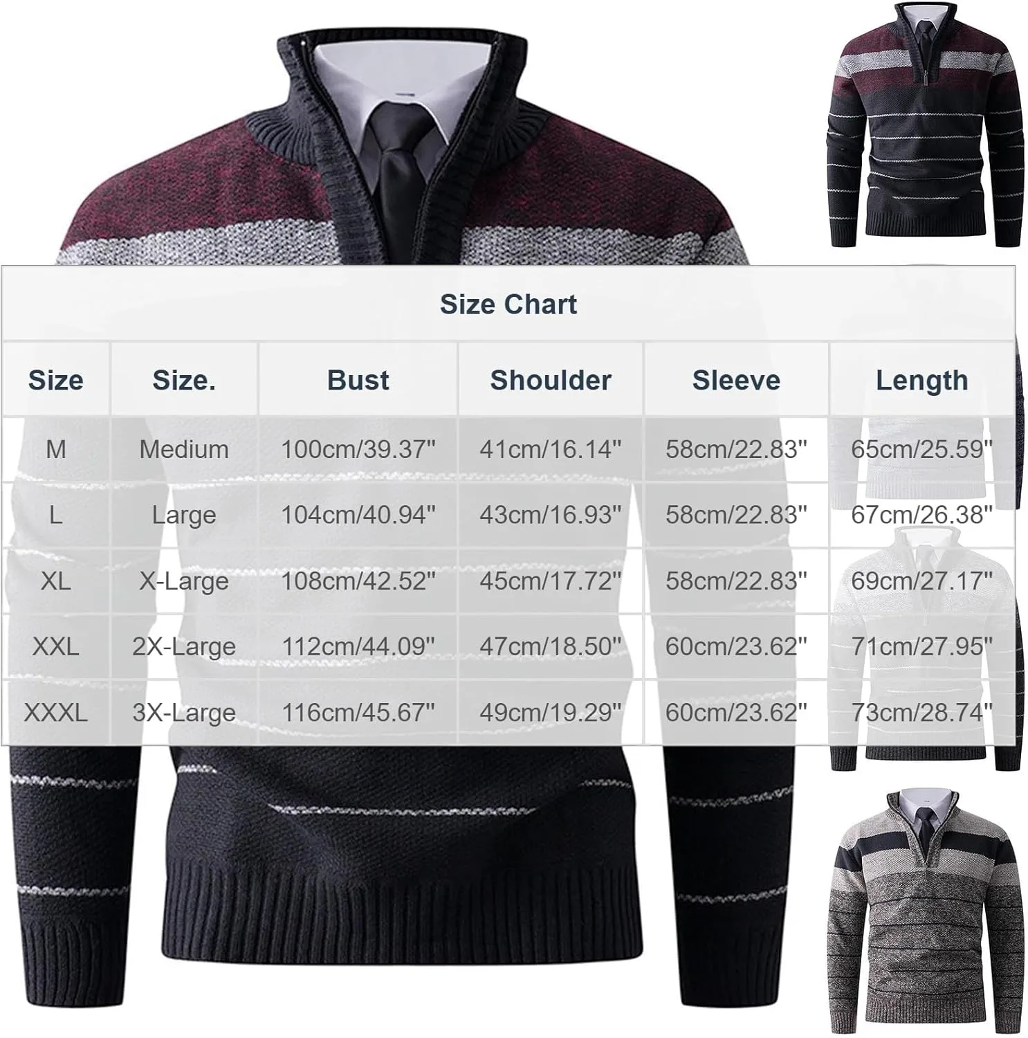 2026 Men's 1/4 Zip Pullover, свитер с воротником-стойкой, современный осенний образ — фото 2
