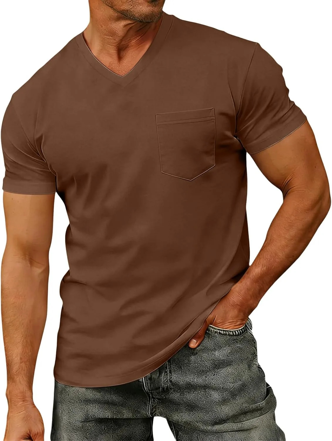 

Футболка V-образным вырезом для мужчин Big and Tall RODYETQQ