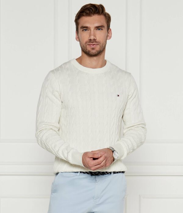 Свитер мужской Tommy Hilfiger вязаный, белый — фото 3