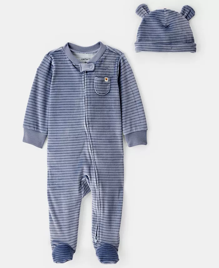 

Комплект для мальчика из двух предметов: пижама с длинными рукавами и шапочка Carter'S, синий