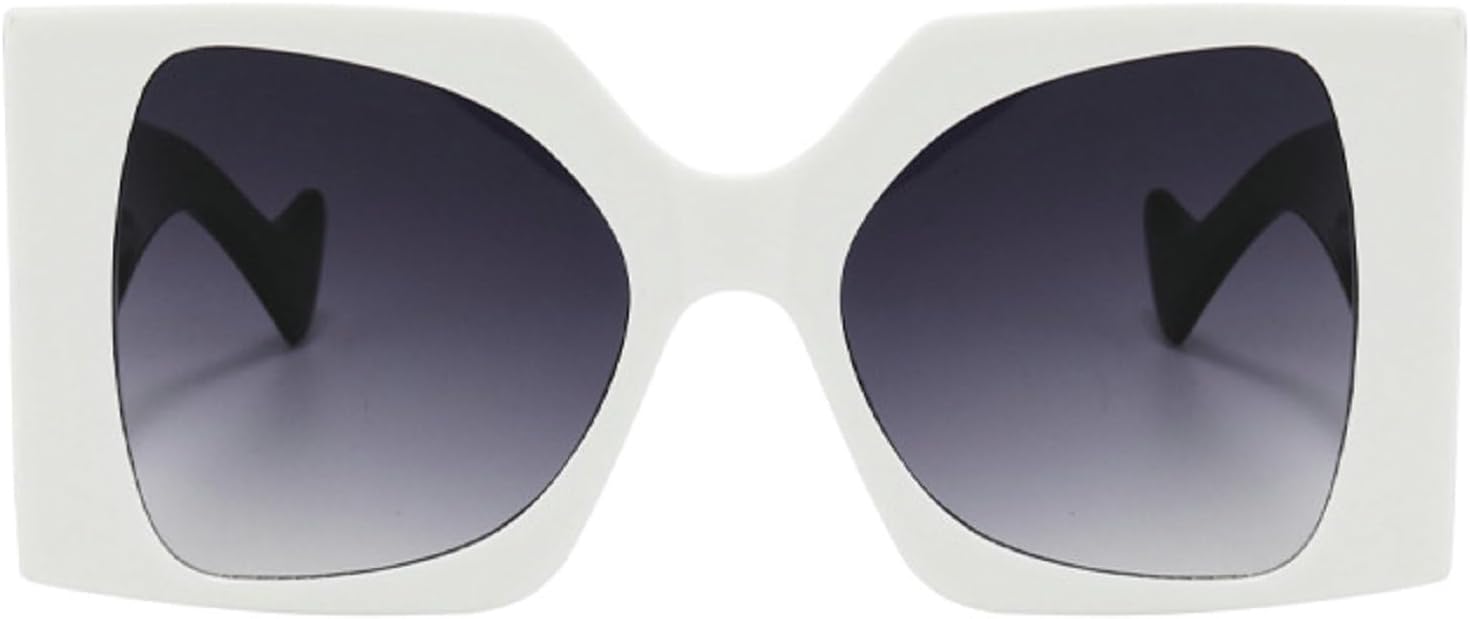 

Модные большие квадратные двухцветные женские солнцезащитные очки в стиле ретро с градиентом, защита от УФ-излучения UV400, мужские трендовые солнцезащитные очки с леопардовым принтом N47 mincl, White Black