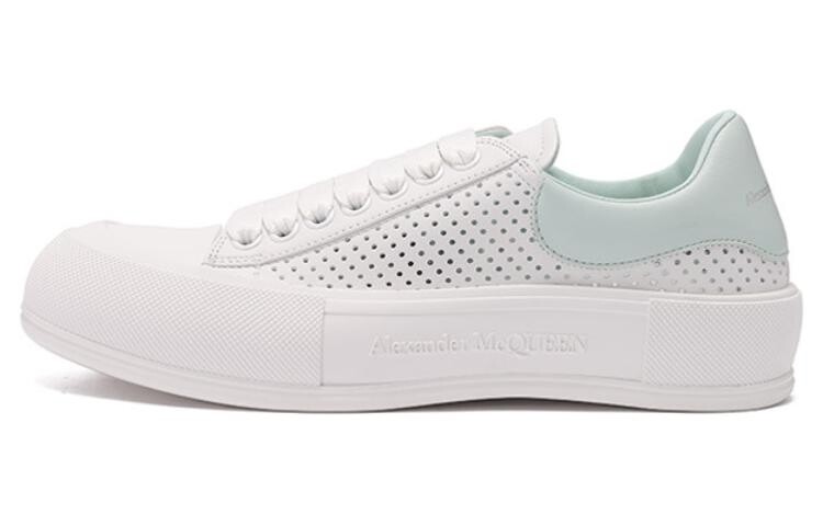 Кроссовки Alexander McQueen Lifestyle Shoes Men Low-top White/Green, белый/светло-зеленый