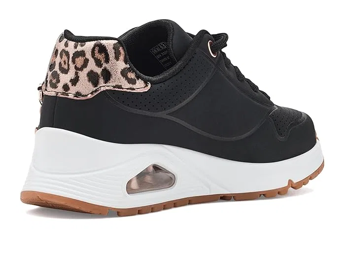 Кроссовки с леопардовым принтом Uno Gen1 SKECHERS KIDS, Black/Lepoard — фото 4