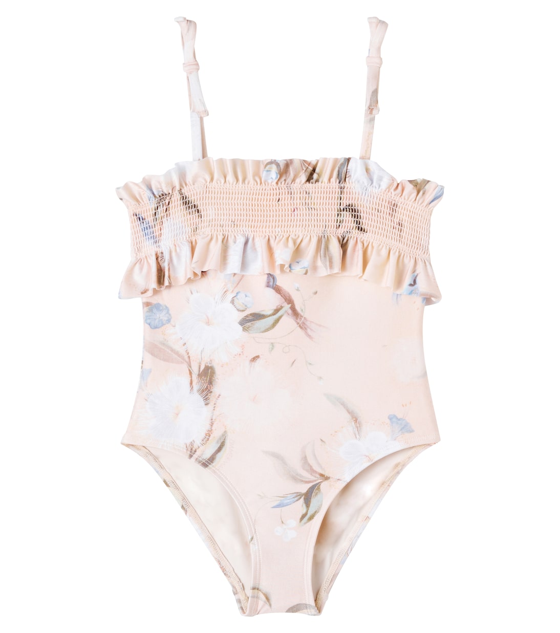 

Каскадский цветочный купальник с затяжками Zimmermann Kids, Cream Botanical Floral
