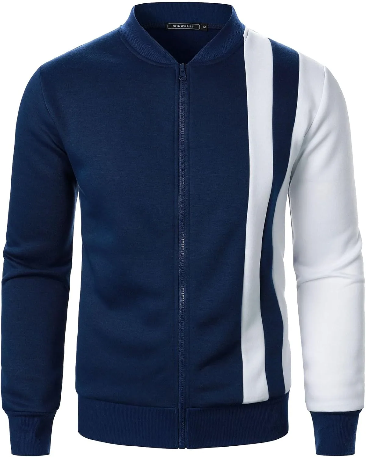 

Мужская толстовка ZYXTIM с молнией и воротником-стойкой в стиле бомбер с цветными блоками