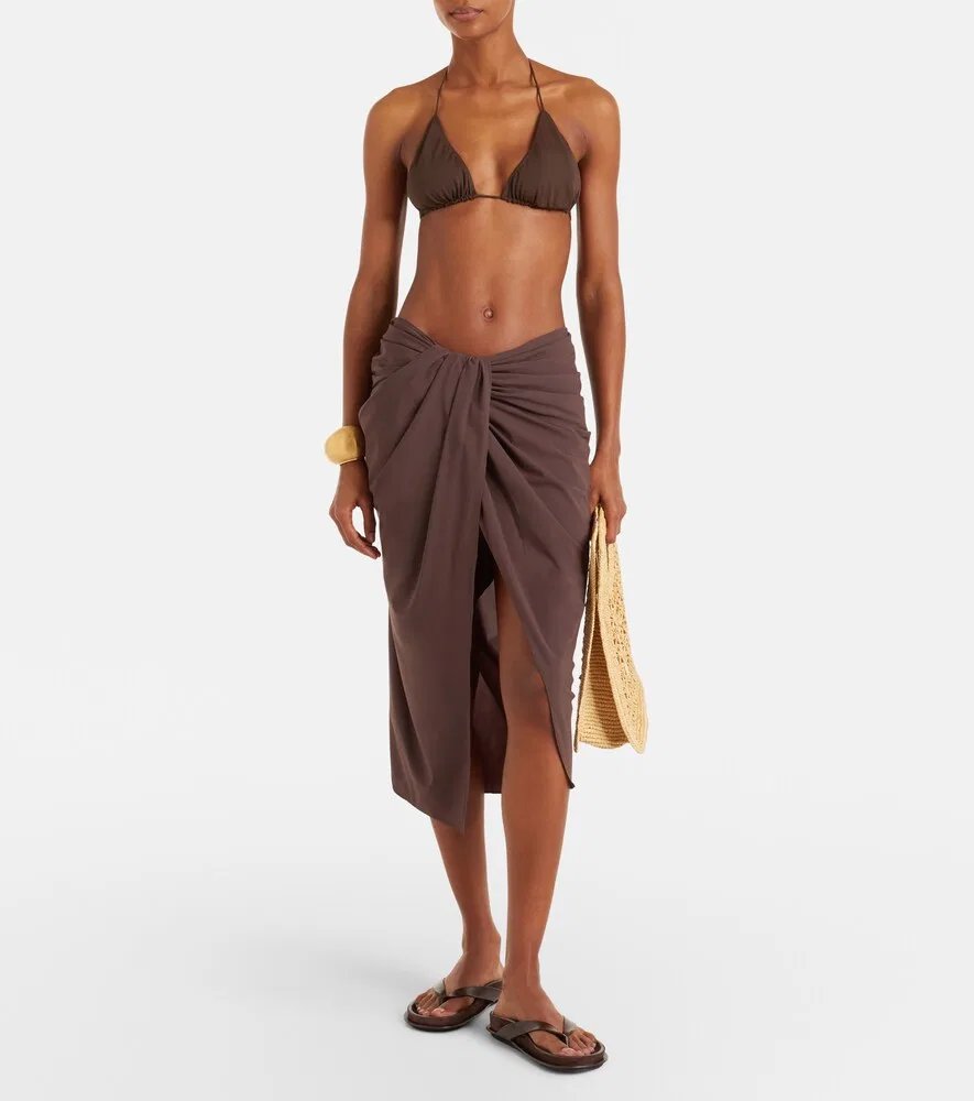 Парео - пляжная накидка, задрапированная Jacquemus, коричневый — фото 2