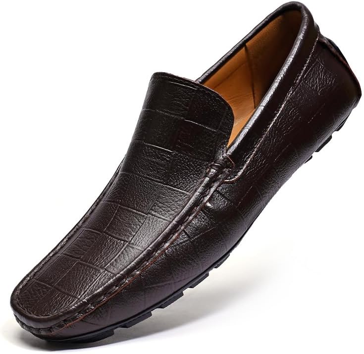 

Мужские лоферы из натуральной кожи на подскоке, мокасины, мягкие, удобные, повседневные туфли черного цвета, легкие Generic