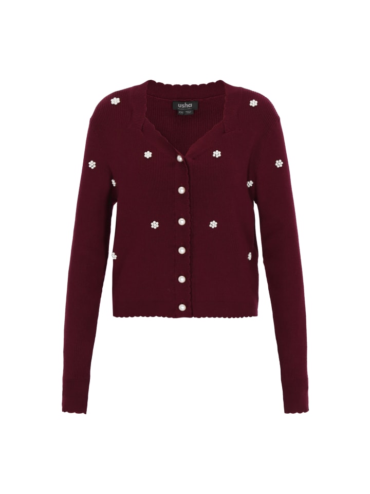 

Usha BLACK LABEL Женский кардиган бордового цвета