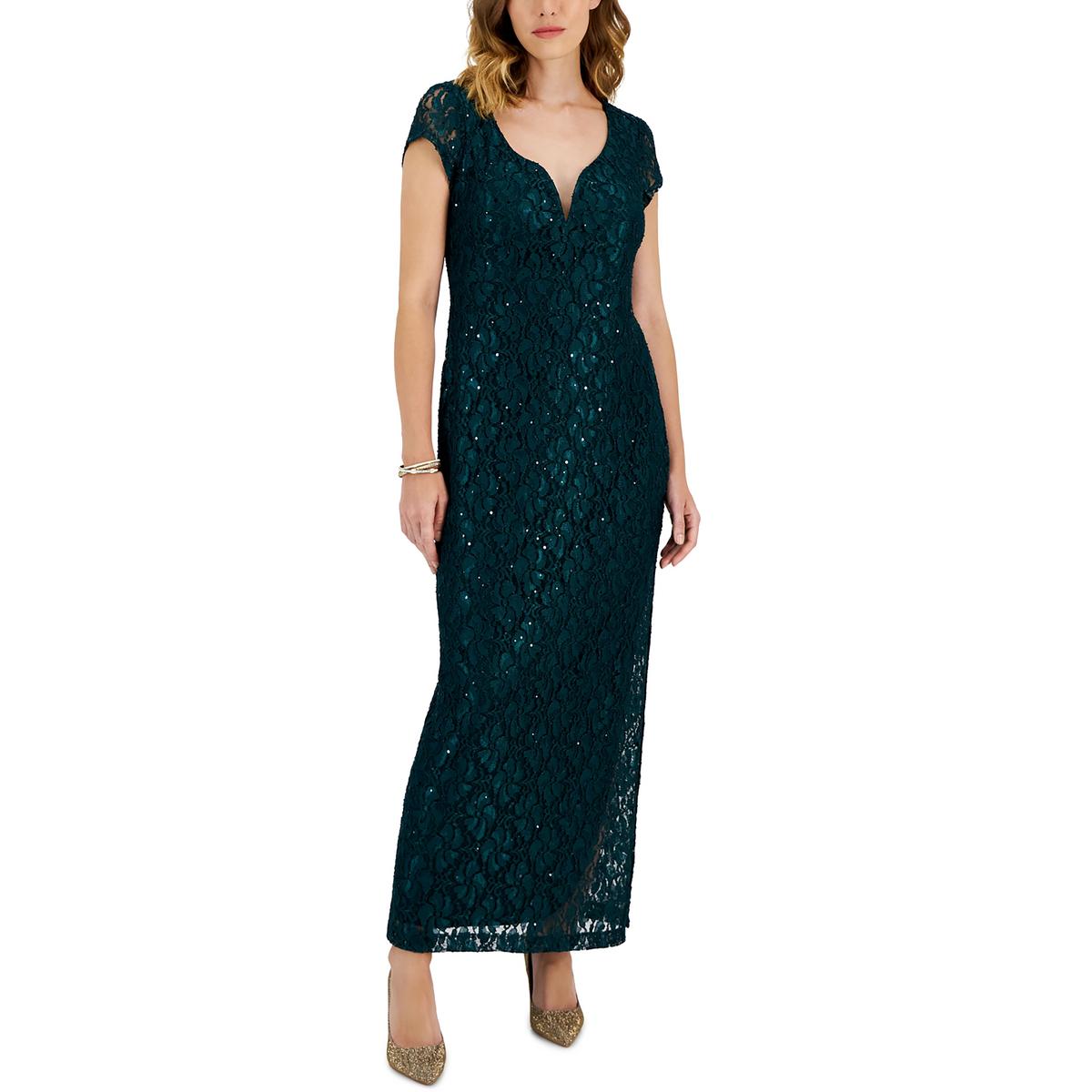 

Женское кружевное длинное платье макси Petites Connected Apparel, цвет hunter green