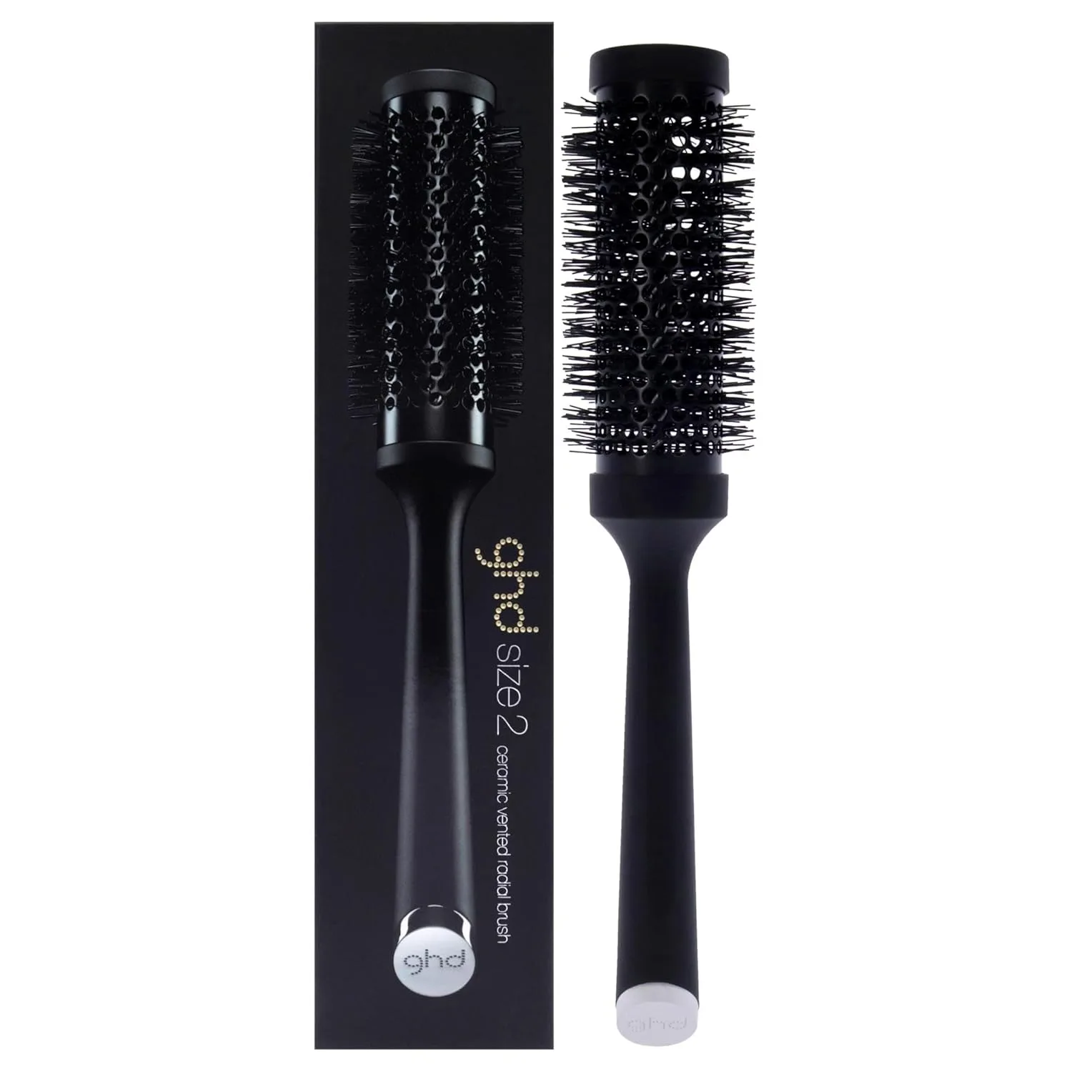 Круглые щетки ghd с керамической вентиляцией и натуральной щетиной, Black
